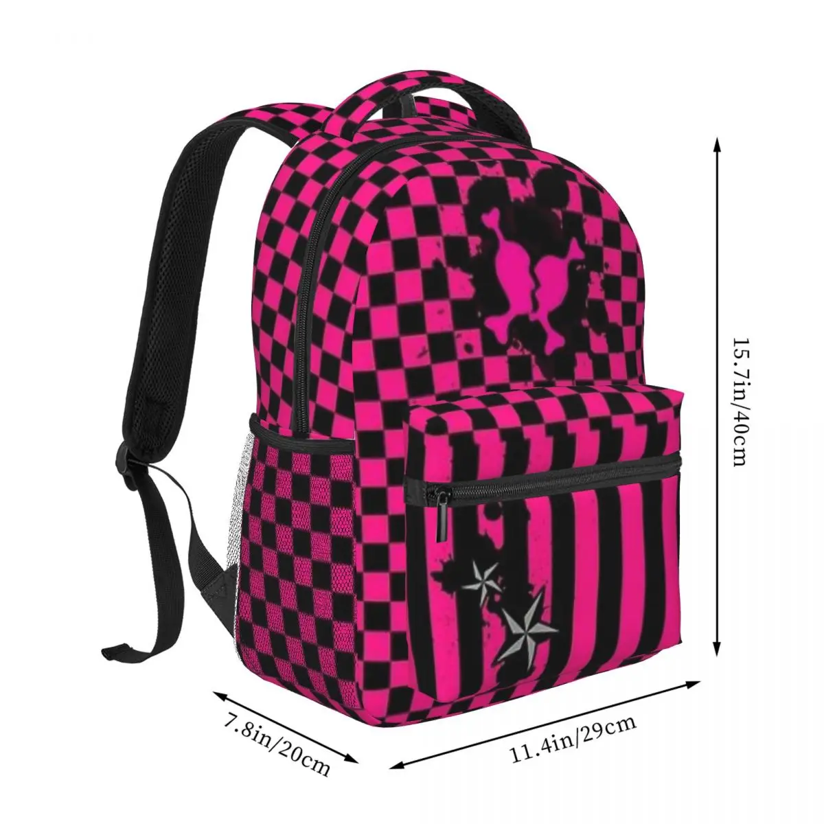 Punky Pink Emo New Fashionable Schoolbag Students Backpacks Daily Rucksack Large Capacity Knapsack