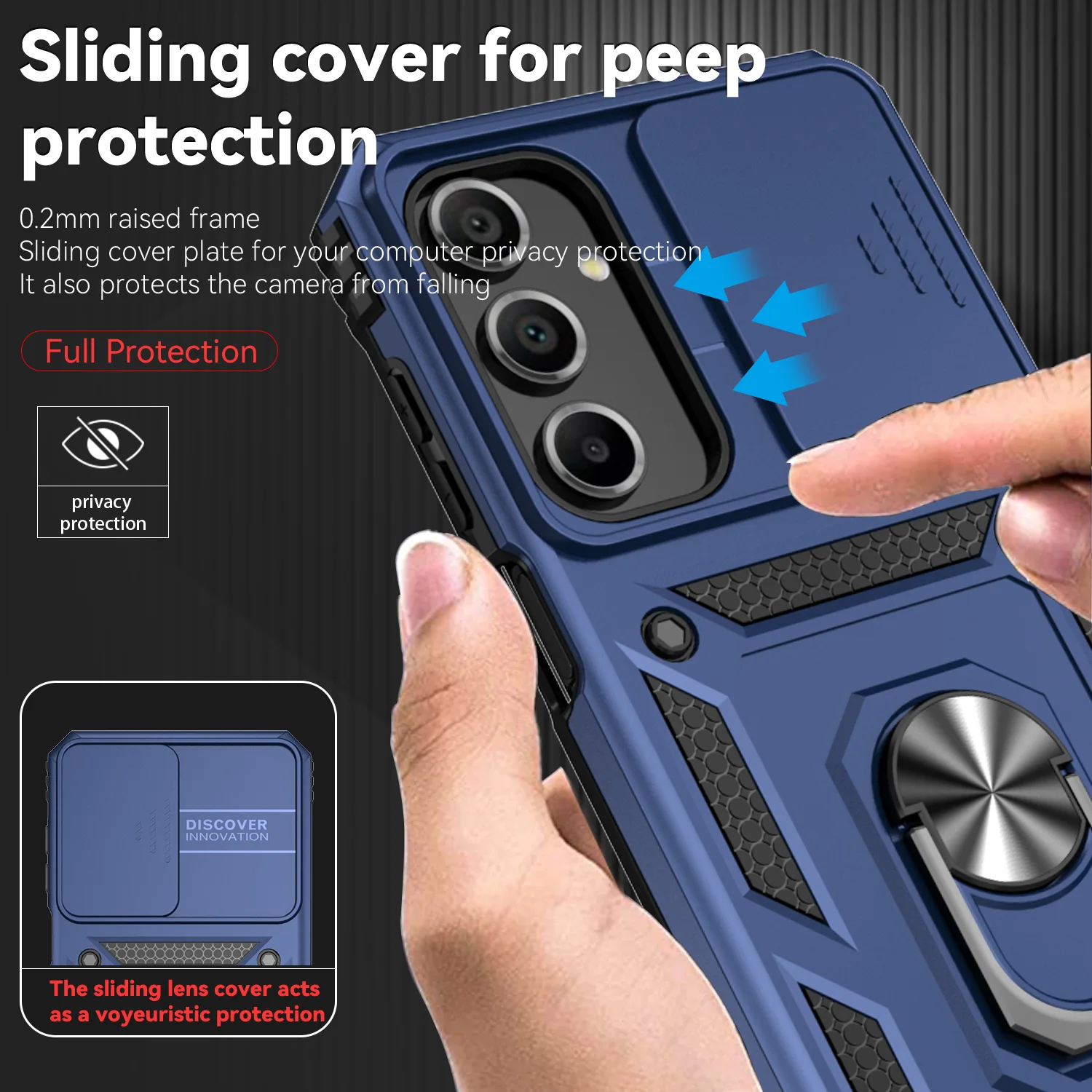 

Armor Case for Samsung Galaxy A16 Slide Camera Car Magnetic Ring Holder Hard Protection Shockproof Phone Cover SamsungGalaxyA16