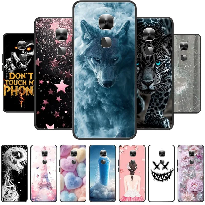 Para letv leeco le max 2 caso le max2 silicone macio rosa bonito pintura caso de telefone para letv max2 x820 capa à prova de poeira preto volta escudo