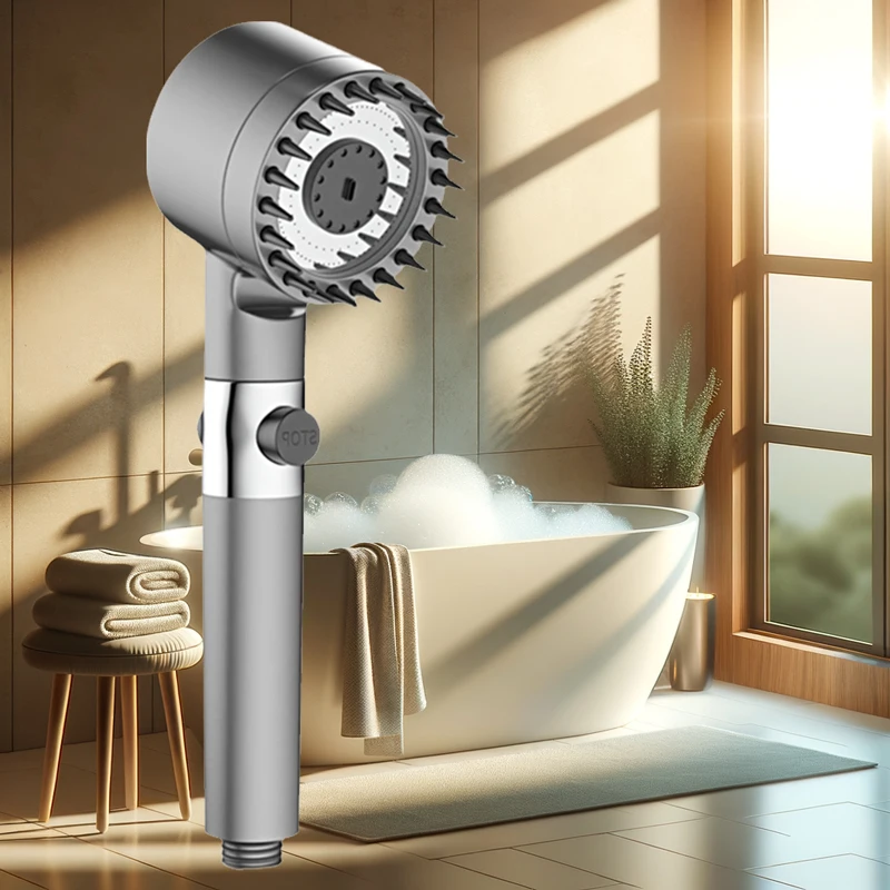 Three level pressurized water filtration showerhead with spray gun function for home bathroom showerhead