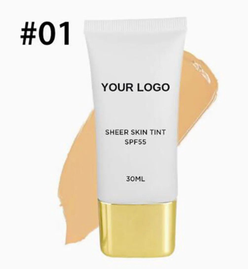 7 Colors Private Label SHEER SKIN TINT Custom Logo Facial Isolation Cross-border Export Gold Cover Protective Cream Moist Makeup