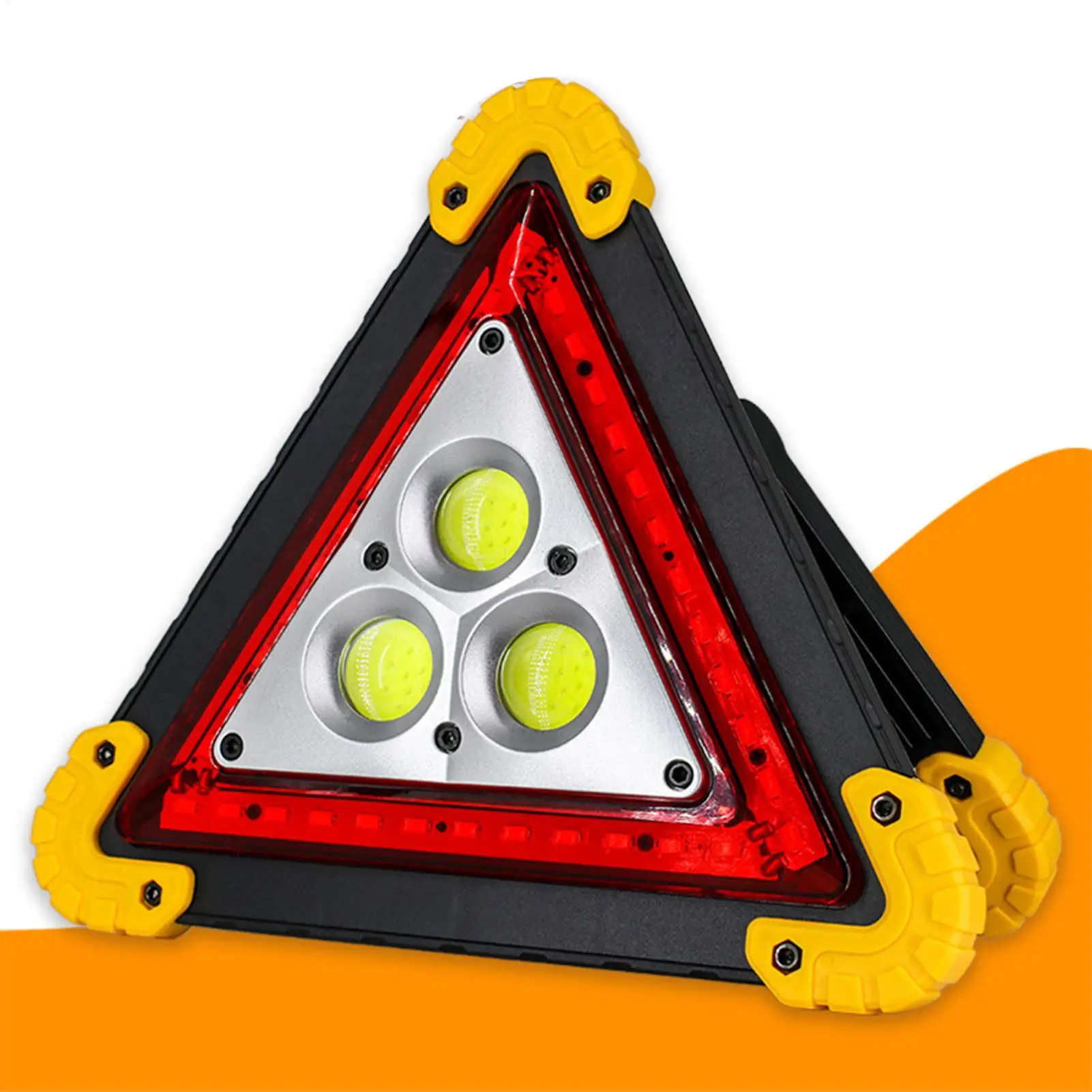 Multifunctional Foldable Triangle Warning Light Quick Charge Portable Bright Eye-Catching Safety Sign for Car Road Emergency