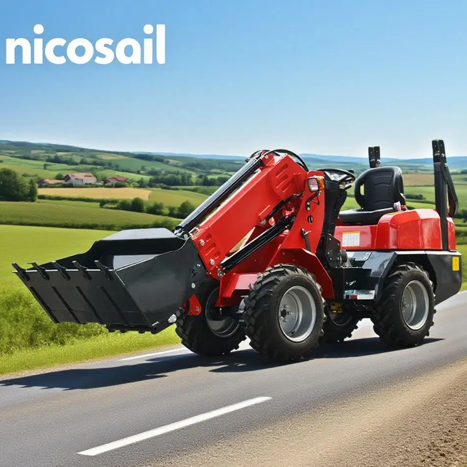 

Small Wheel Loader Telescopic Arm Series Articulated Front Compact Wheel Loader Hydraulic Control Rod