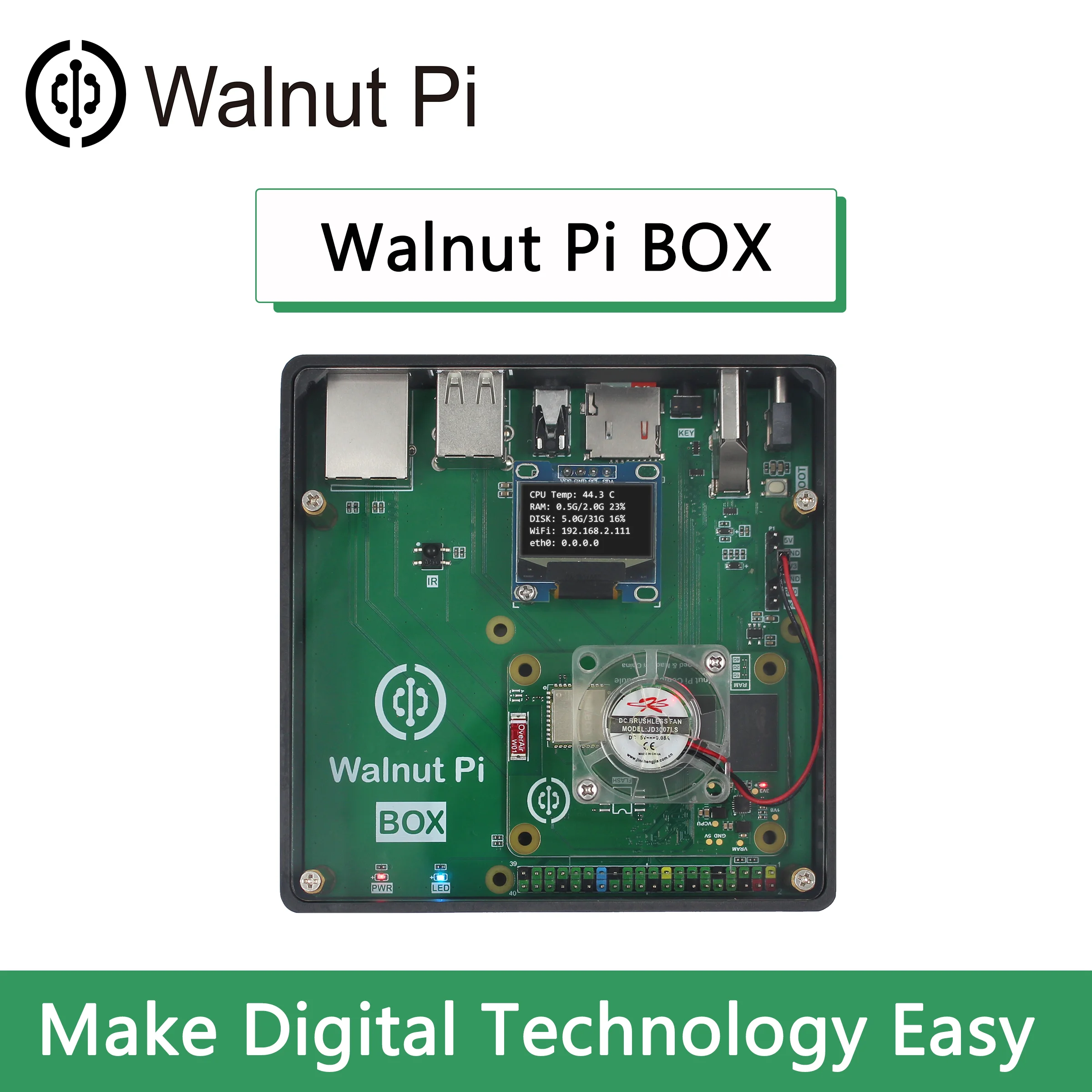 Walnut Pi BOX 1/2/4GB Allwinner H618 WiFi Bluetooth Mini PC Development Board SBC Single Board Computer WalnutPi Raspberry Pi