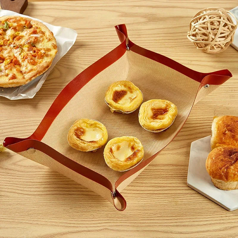 Leak-Proof Silicone Baking Shims With Small Buttons Pizza Cake Dough Maker Heat Resistant Oven Liner Kitchen Cooking Accessories