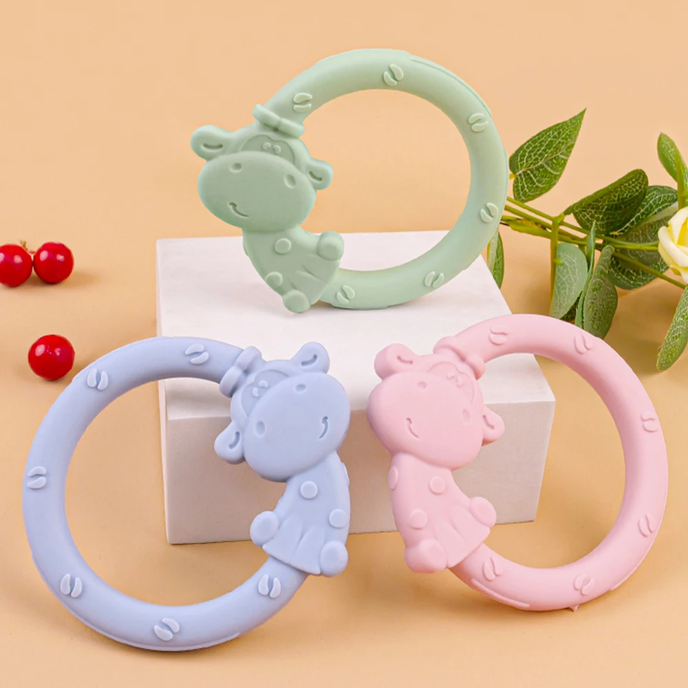 

1PC Food Grade Silicone Baby Teether Toy for Newborn Tactile Cognition Health Care Molar Grip Teething Toys Baby Shower Gift