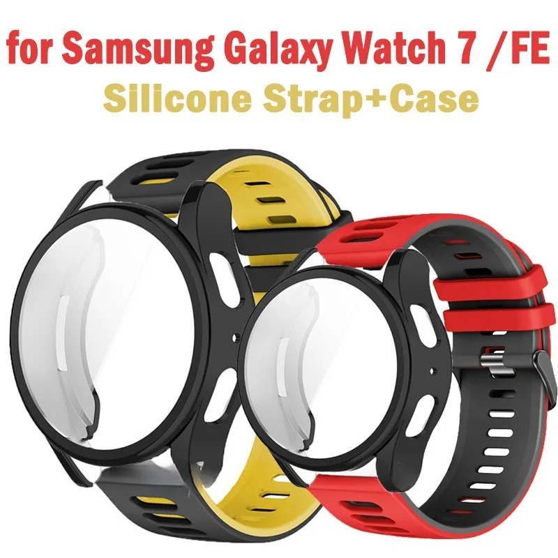 حافظة سيليكون بحزام كبير لساعة سامسونج جالاكسي ، حافظة ساعة ذكية FE ، غطاء سوار معصم ناعم للنساء ، الرياضة ، 7 ، 44 ، 40