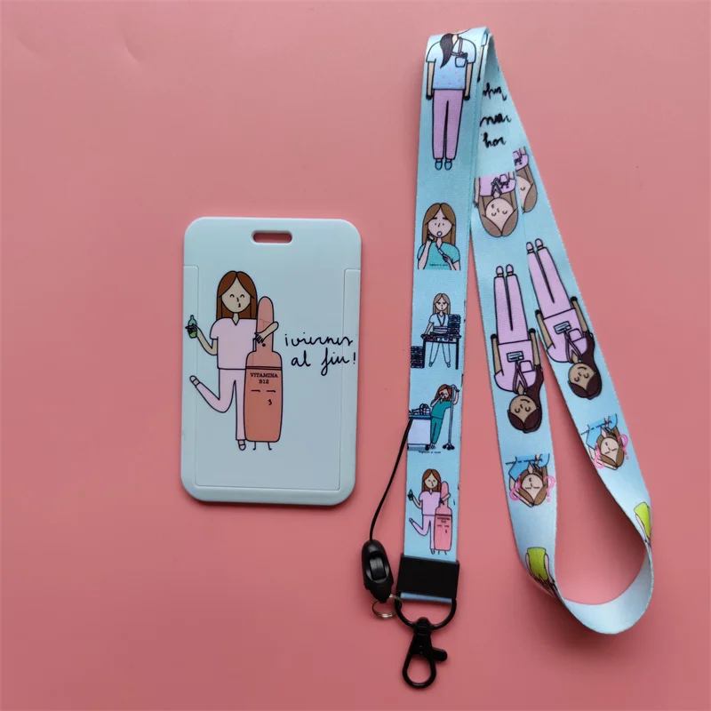 Neue Kreative Arzt Krankenschwester Lanyards ID Abzeichen Halter Frauen Karte Halter Hängen Seil Mädchen Lanyard Karte Fall Versenkbare Clip – Detail 28