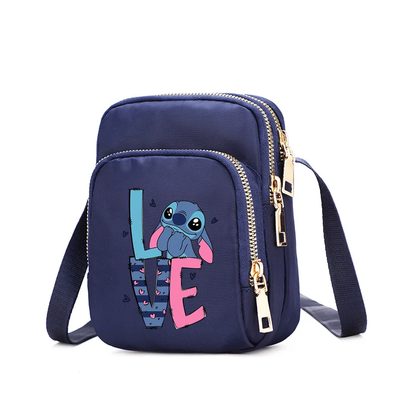 Kawaii disney lilo & stitch sacos femininos novos pequenos sacos causais senhoras mochilas saco dos desenhos animados náilon crossbody sacos bolsa feminina