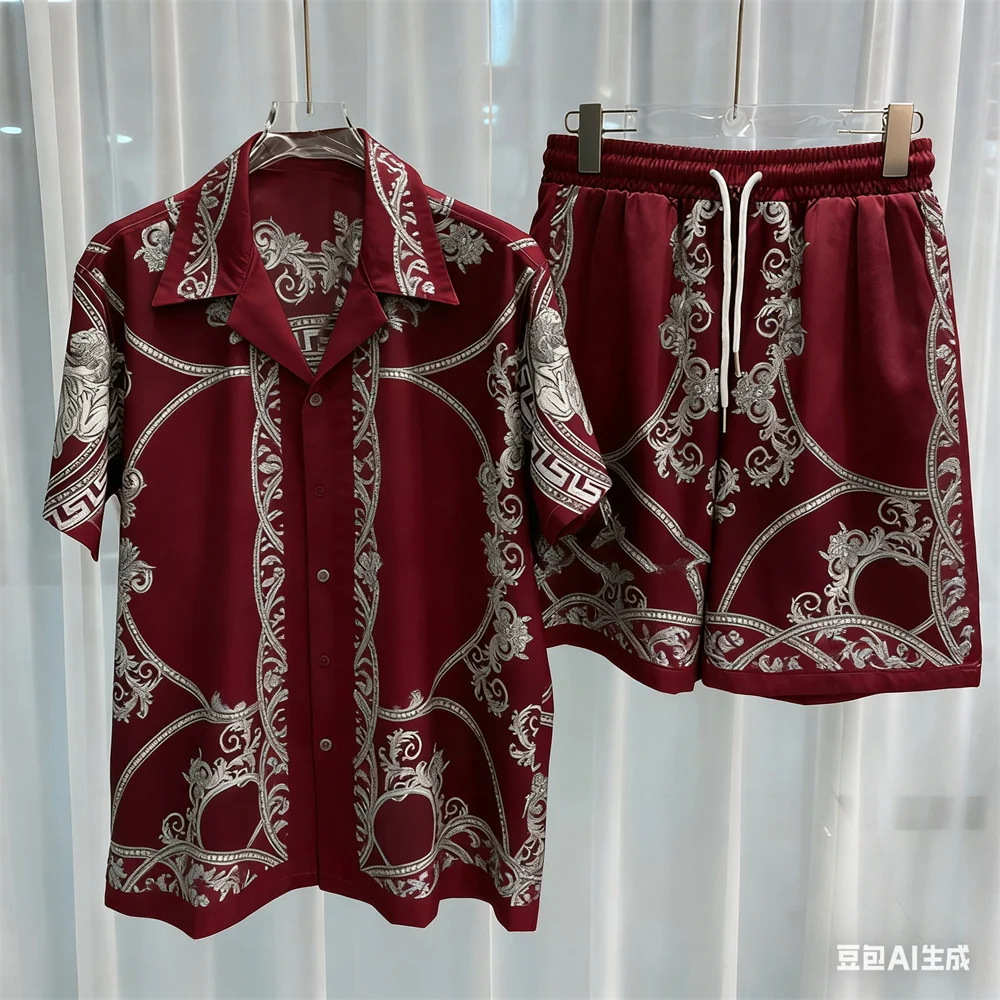 ثلاثية الأبعاد الرجال مجموعة الترفيه قطعتين مجموعة تي شيرتات قصيرة للأطفال عالية الجودة الصيف هاواي قميص مجموعة للجنسين y2k قميص مجموعة المنزل منامة ملابس للرجال