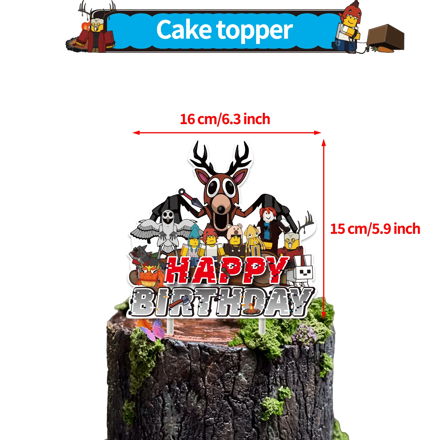 Heiße 99 Nächte im Wald Geburtstag Party Dekoration ROBLOX Flagge Banner Ballon Kuchen Topper Set Party Supplie Kind Karneval Geschenk