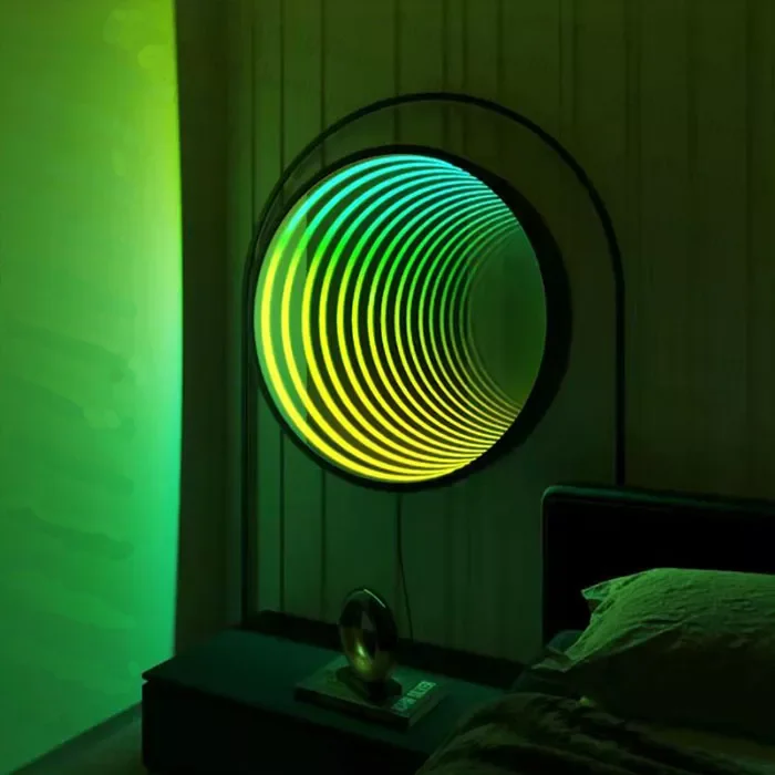 

3D LED Night Light Desktop Decor Both Sides Mirror Lamp For Home Bedroom Bar Gaming room Decoration Tunnel Modeling Lights