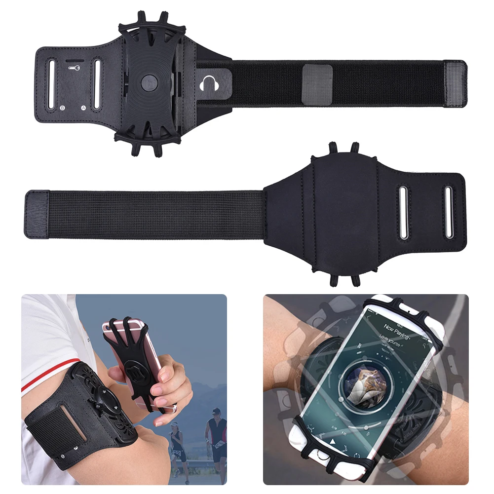 

Running Armband Sports Wristband Adjustable Running Phone Armband 360 Degree Rotating for Running Hiking Cycling