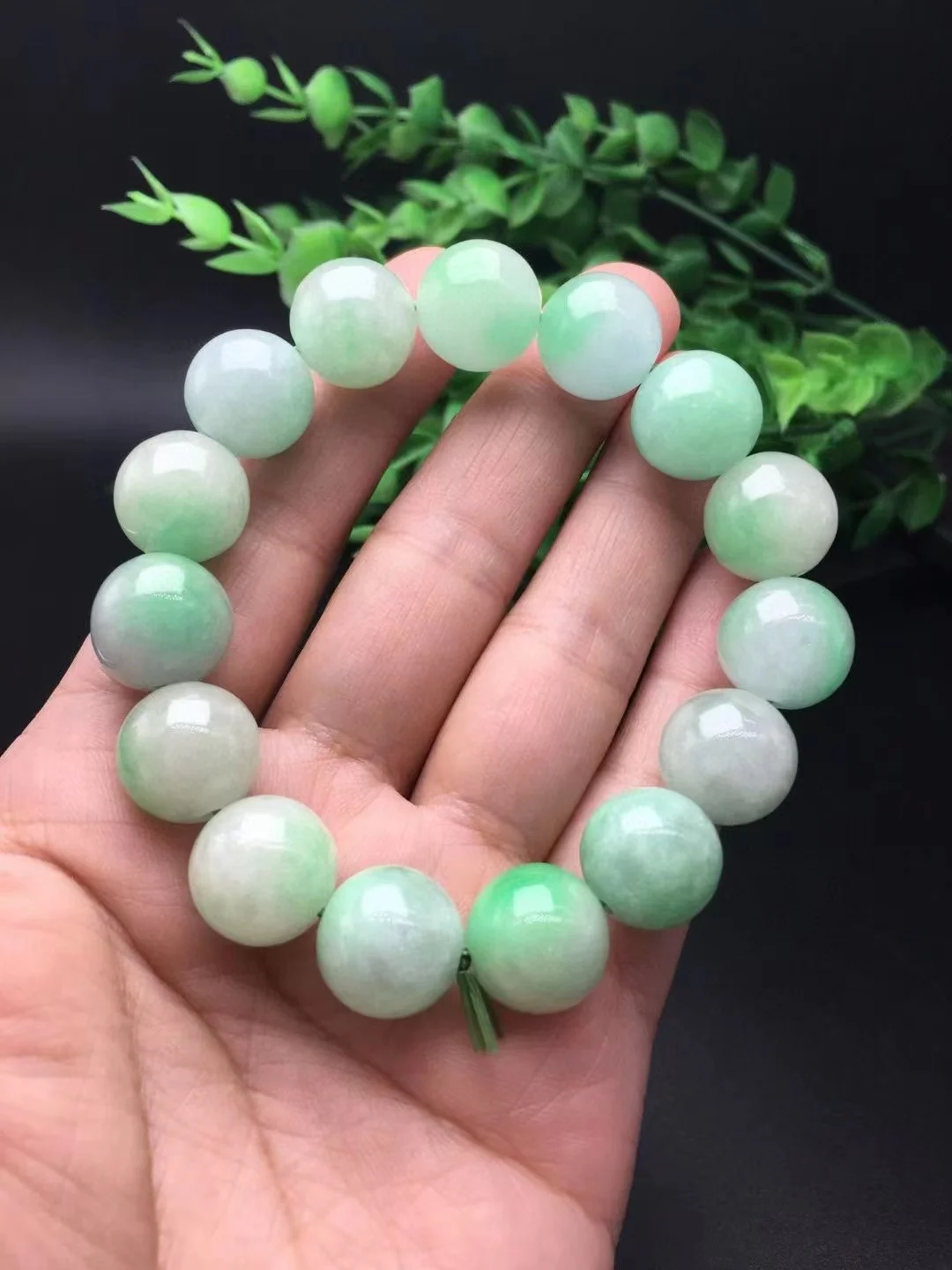 Natural Level A Jade Hand String Myanmar Jade Boutique Hand Polished Ball Bracelet Unisex style Fine Jadeite Jewelry