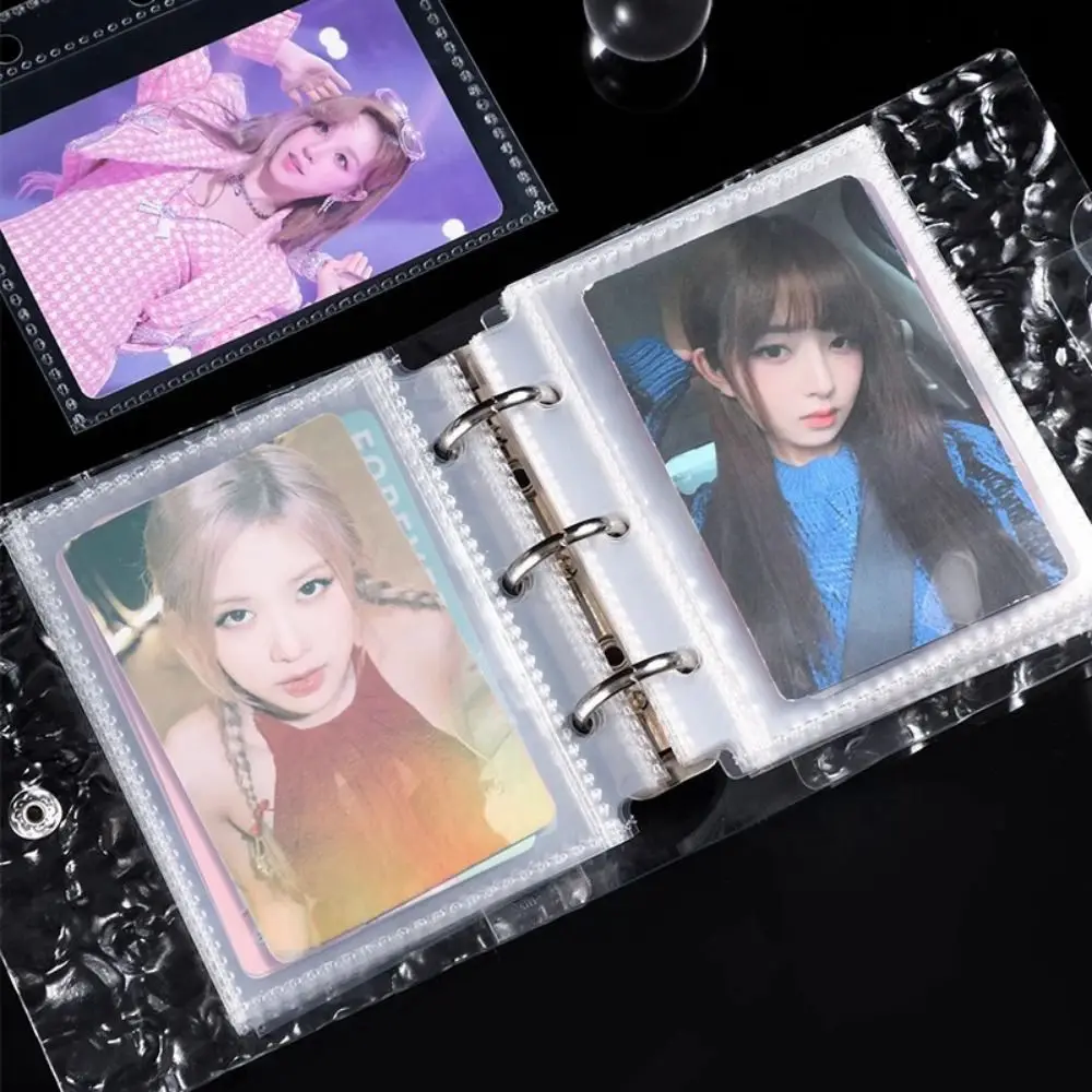 

Water Ripple Transparent Desktop Photo Album Picture Display 3-holes Idol Photo Album Loose-leaf 3inch