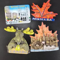 Canadian Elk Resin Refrigerator Sticker, 3D Fridge Magnet, Creative Tourist Souvenir, Decoration Stickers, Canadian