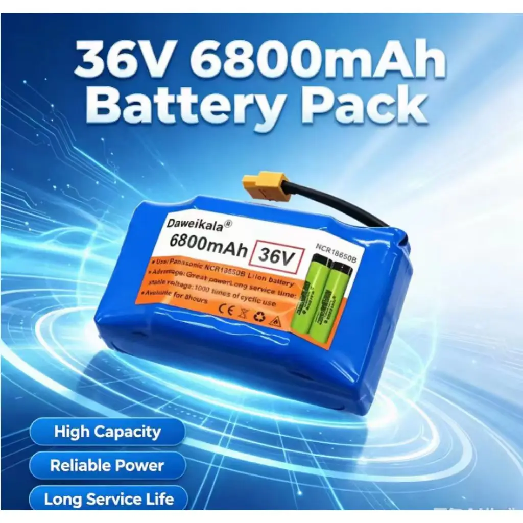 Image of 36V 6800mAh 10S2P Lithium-Ionen-Ersatzakku, Selbstbalancierender Elektrischer Einrad-Hoverboard-Scooter-Akku