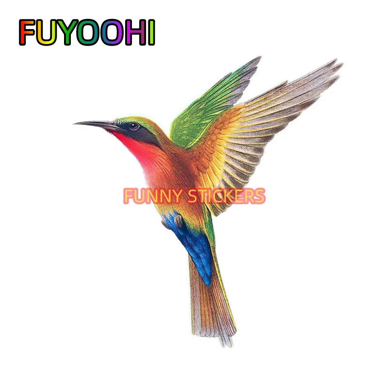 FUYOOHI Beautiful Hummingbird Hand Painted Bird Sticker for Home Decoration Car Sticker