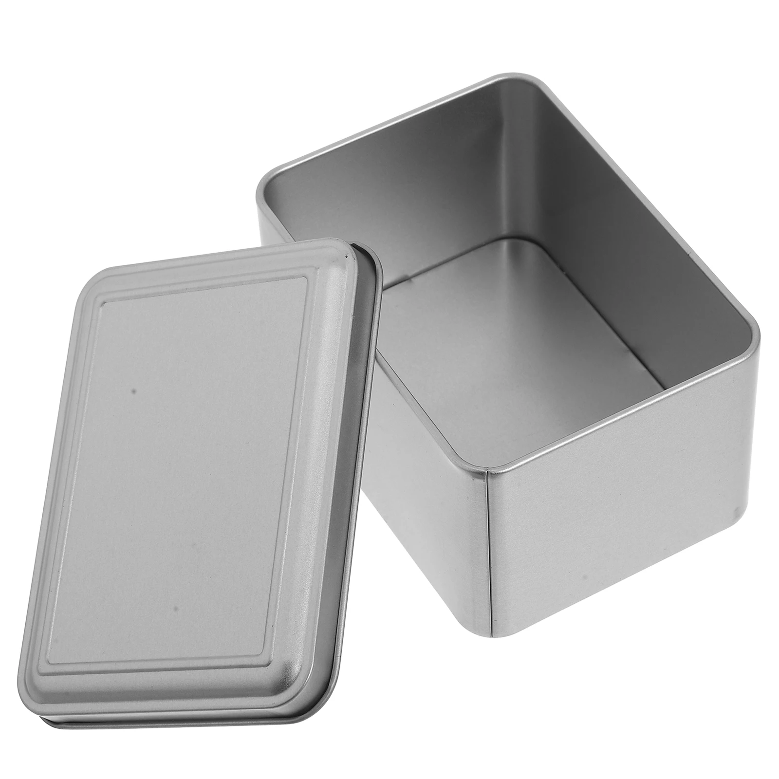 

4pcs Silver Biscuit Tin Boxes 11x8x6 5cm Smooth Edges Secure Lid Tea Storage Containers Metal Gift Packaging Boxes