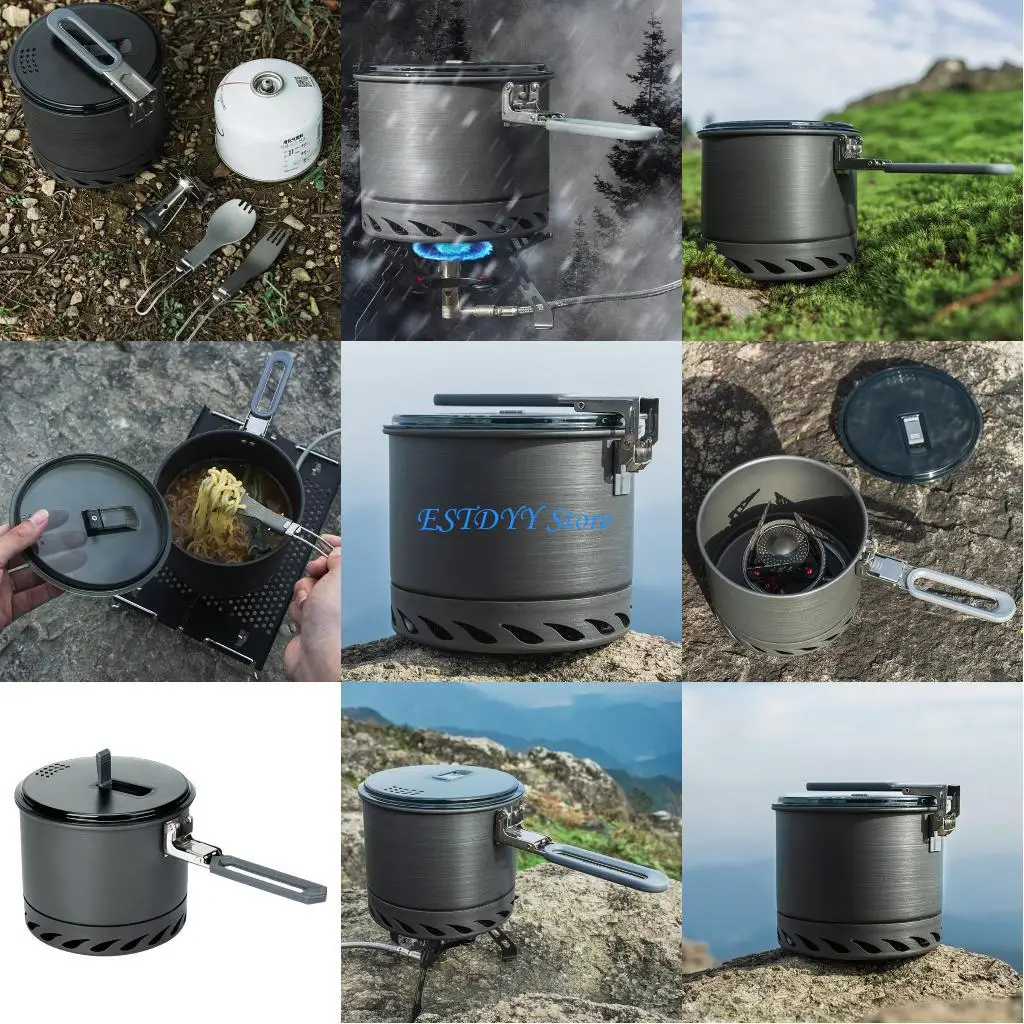 

G6DE Portable Compacts Backpacking Cookware Windproof Outdoor Cooking Pot Enduring