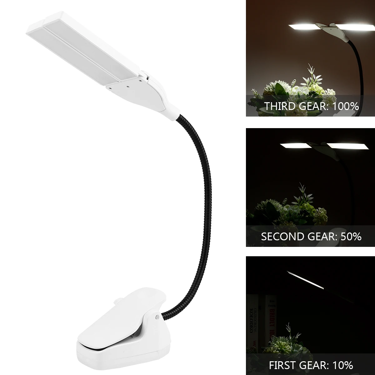 1Pcs Piano Lamp LED Adjustable Touch-on Clip Desk Lamp Dual Power USB Music Score Stand Light Eye Protection