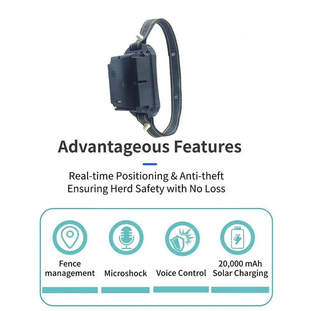 Audio Alert Animal Tracker 4G Cattle Cow Sheep Locator Collar Animal Tracker GPS, Dairy Cow GPS Tracker