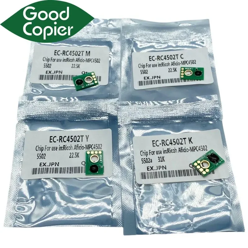 Chip de toner para cartucho Ricoh MP C4502 C5502, chip de contagem, peças de reposição para impressora e copiadora