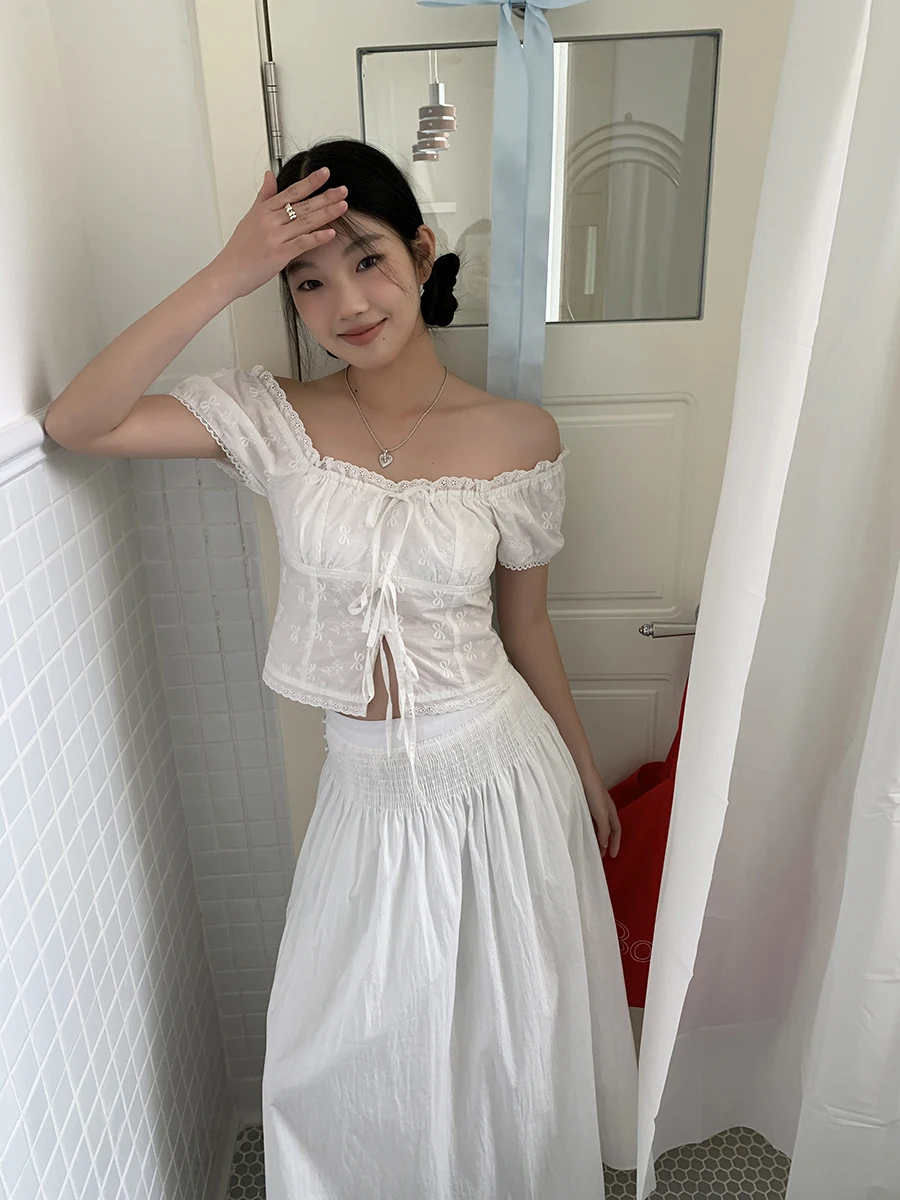 White irt Women's Design Sensation Small ence One oulder 2025 New Hot S Simple Commute Sle Cotton Bubble Sve