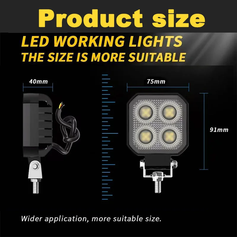 Mini 3Inch Lightbar Spotlight Offroad Work Light LED Bar LED Square For Tractor SUV Truck Driving Fog Lamp Car Accessories