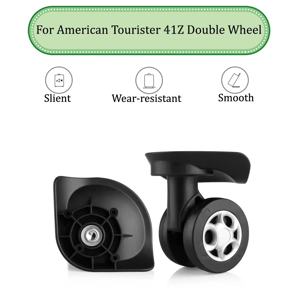 

For American Tourister 41Z Universal Double Wheel Replacement Suitcase Silent Smooth Shock Absorbing Durable Accessories Wheels