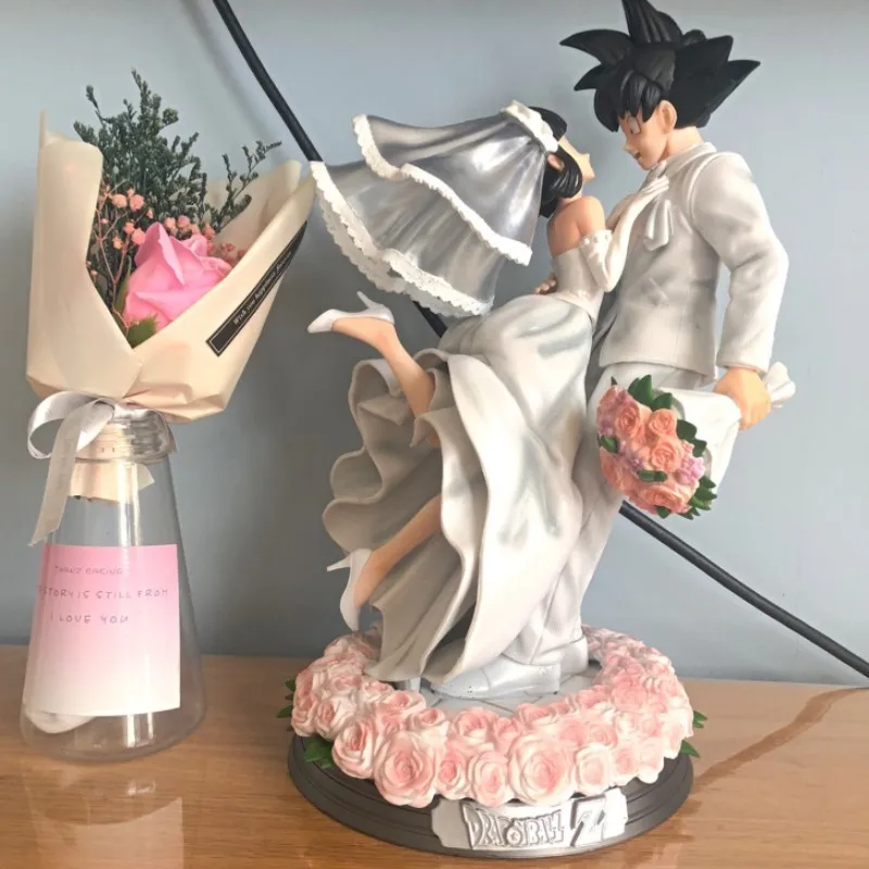 New 31cm Dragon Ball Z Action Figure Son Goku & Chichi Wedding Ver Excellent Figure Anime Model Statue Toy Collectibles Gift