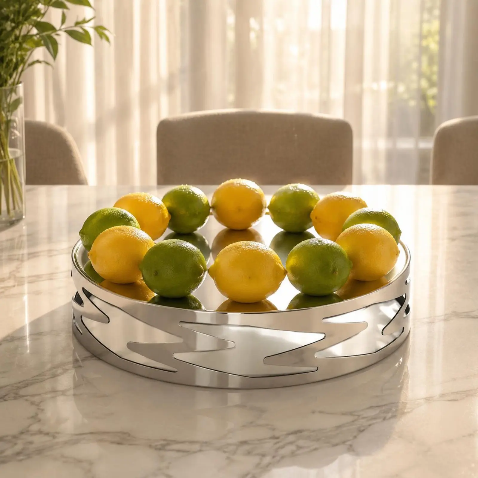 Gold Decorative Tray Minimalist Decorative Fruit Tray Modern Round Platter Luxury Design Home Decor Multifunctional for Entrance