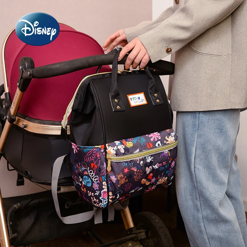 

Новая сумка для подгузников с Микки Диснеем, рюкзак с героями мультфильмов, модная детская сумка для хранения, большая вместительная многофункциональная сумка для детских подгузников, рюкзак