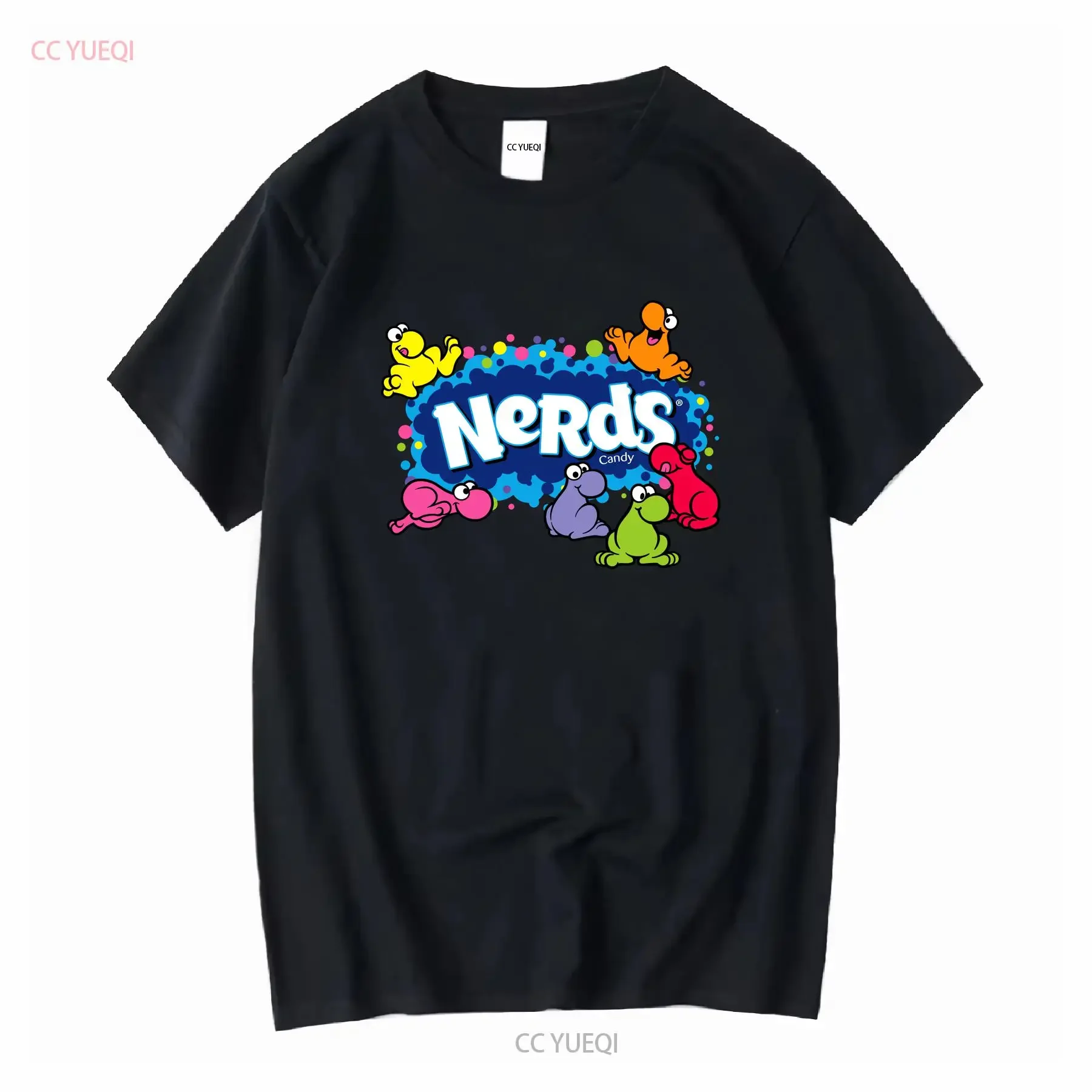 Camiseta Nerds Candy Gummy Clusters vintage lavada ropa de diseñador versátil gráfico estirado transpirable ropa de calle para hombre