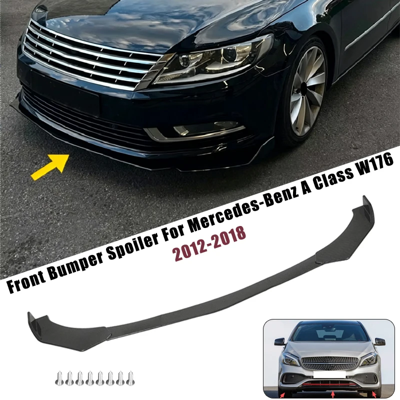 Sport Front Bumper Splitter Spoiler Lip For Mercedes-Benz A Class W176 2012-2018 5Pcs Adjustable Sectional Car Tuning Body Kit