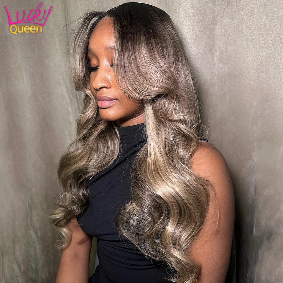 

Highlight Lace Front Wig Human Hair Pre Plucked Ash Blonde 13x4 13X6 Body Wave Lace Front Wigs Human Hair 180% Density For Women