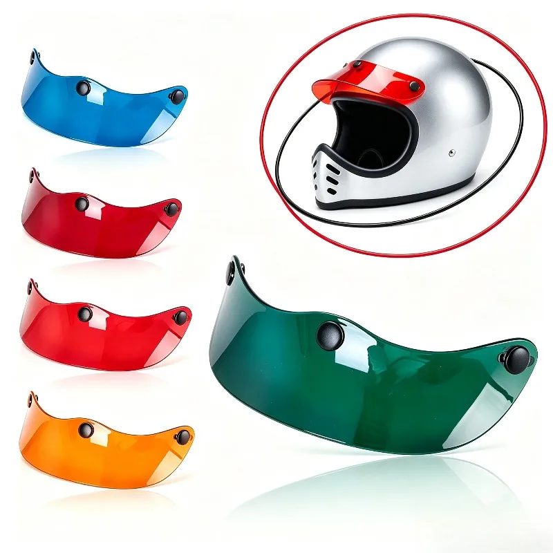 Retro Helmet with Thick Brim Texture and Retro Three Button Tongue Design