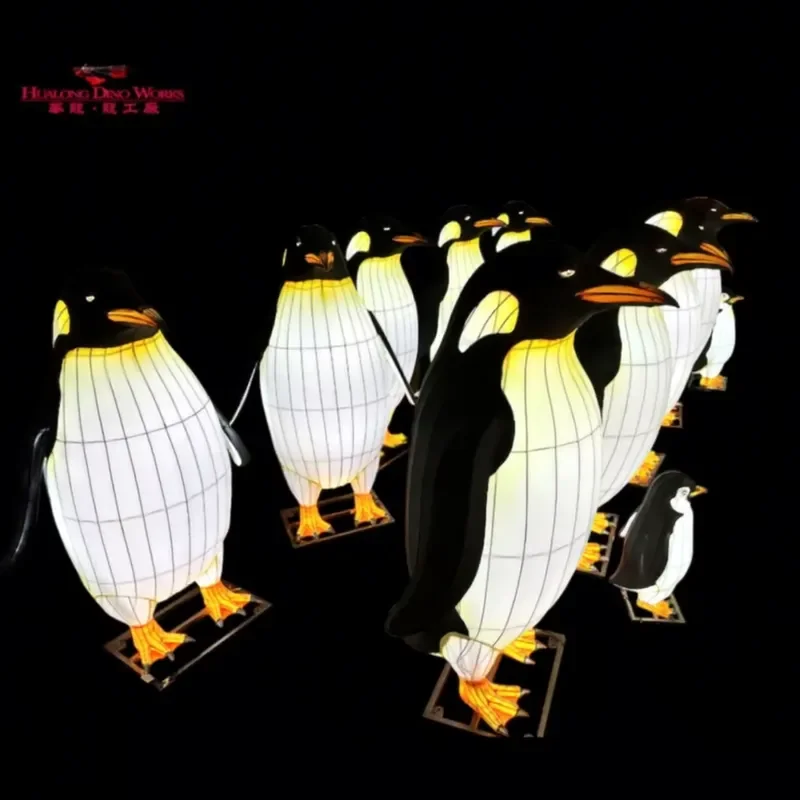 Festival Lanterns Chinese Traditional Fabric Animated LED Lights Life Size Lantern Art Installations Graduation Valentine's