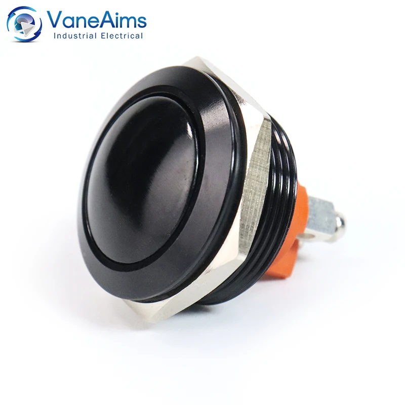 1pcs 22mm Metal Push Button Waterproof IP65 Momentary Self-reset Dome Flat High Round Panel Electric Switch 1NC without Fixation