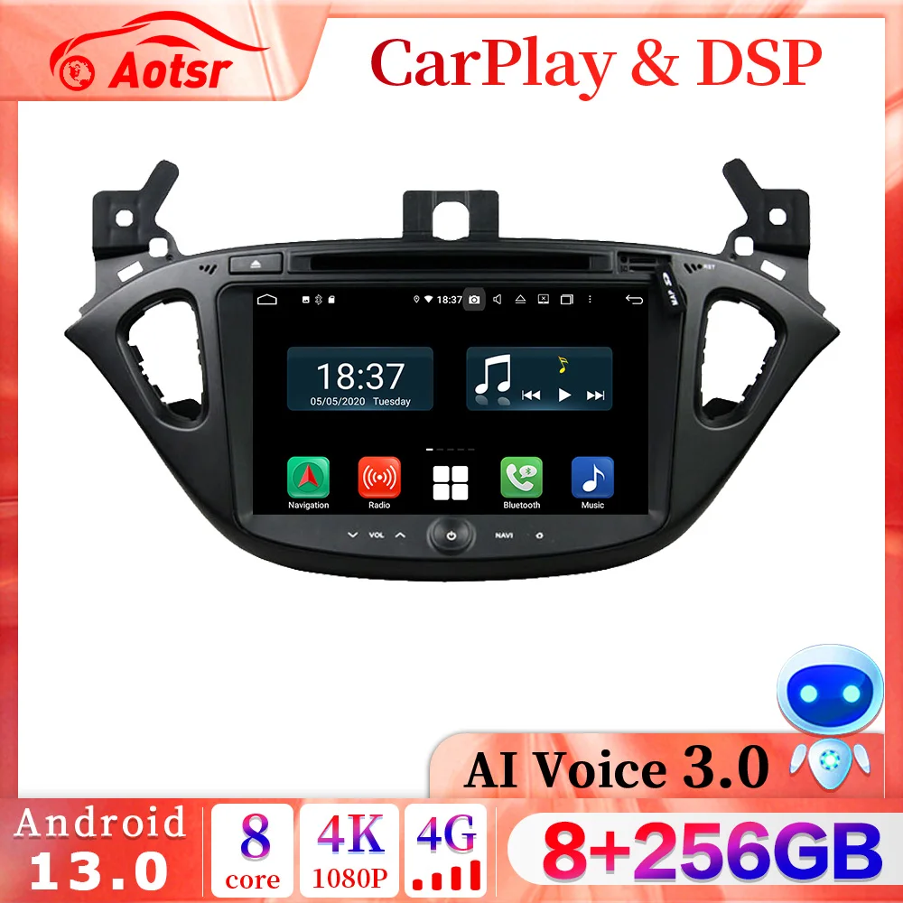 

Автомобильный DVD-плеер 2DIN, 8 + 256 ГБ, Android 13,0, для Vauxhall Corsa E 2015-2019, GPS-навигация, стерео, автомобильное радио, Wi-Fi, мультимедийное устройство DSP