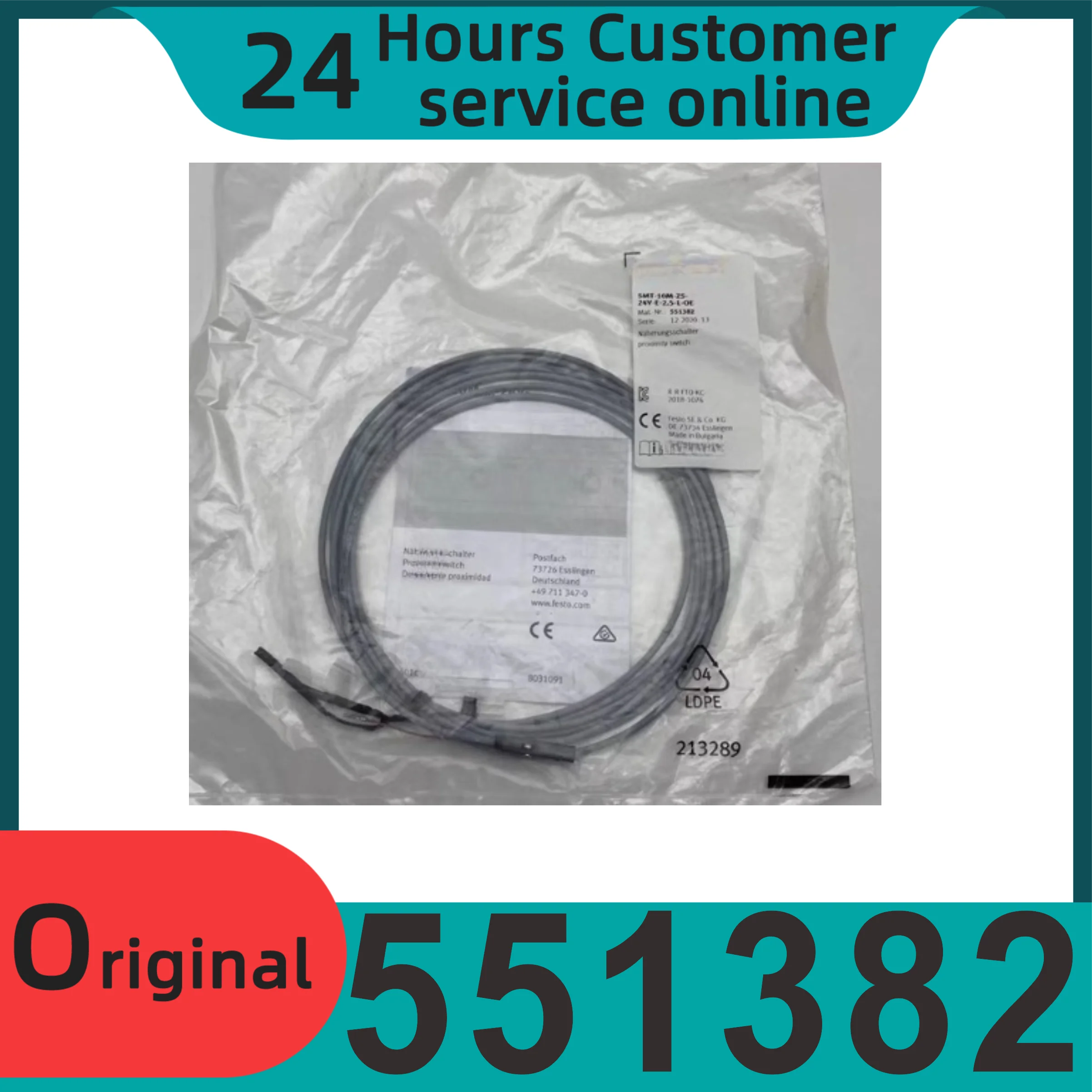

New original proximity switch sensor SMT-10M-ZS-24V-E-2.5-L-OE 551382