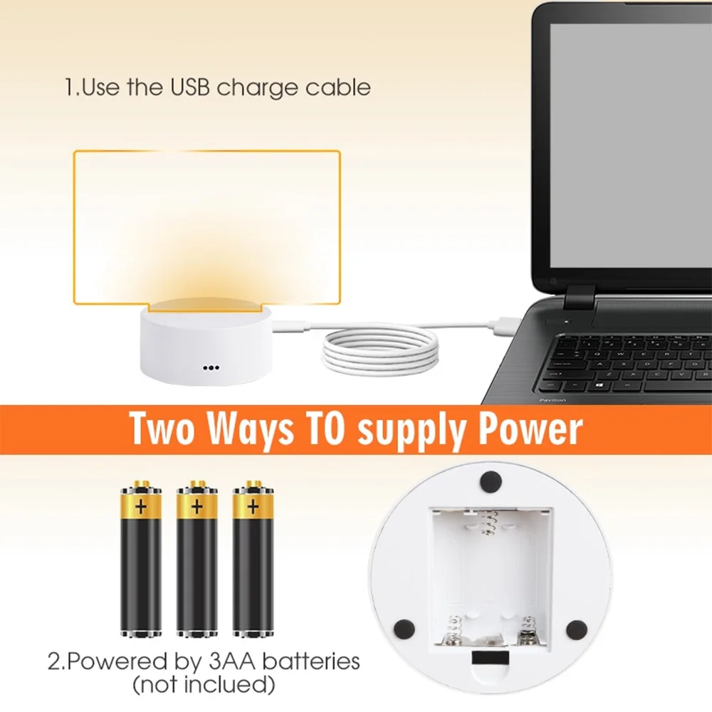 Creative Note Board LED Night Light USB Message Board Holiday Light with Erasable Pen Color Changing Table Lamp Children Gift