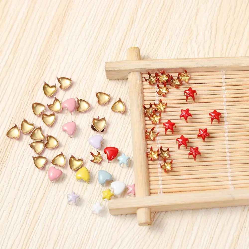 20Pcs Mini Star Buckles Heart Buckles Doll Clothing Love Buttons Buckles Sewing Accessories Decor