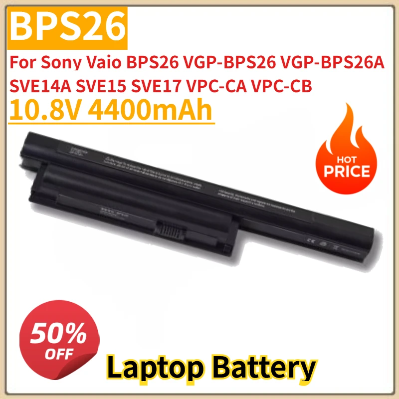 

New BPS26 Laptop Battery 10.8V 4400mAh For Sony Vaio BPS26 VGP-BPS26 VGP-BPS26A SVE14A SVE15 SVE17 VPC-CA VPC-CB