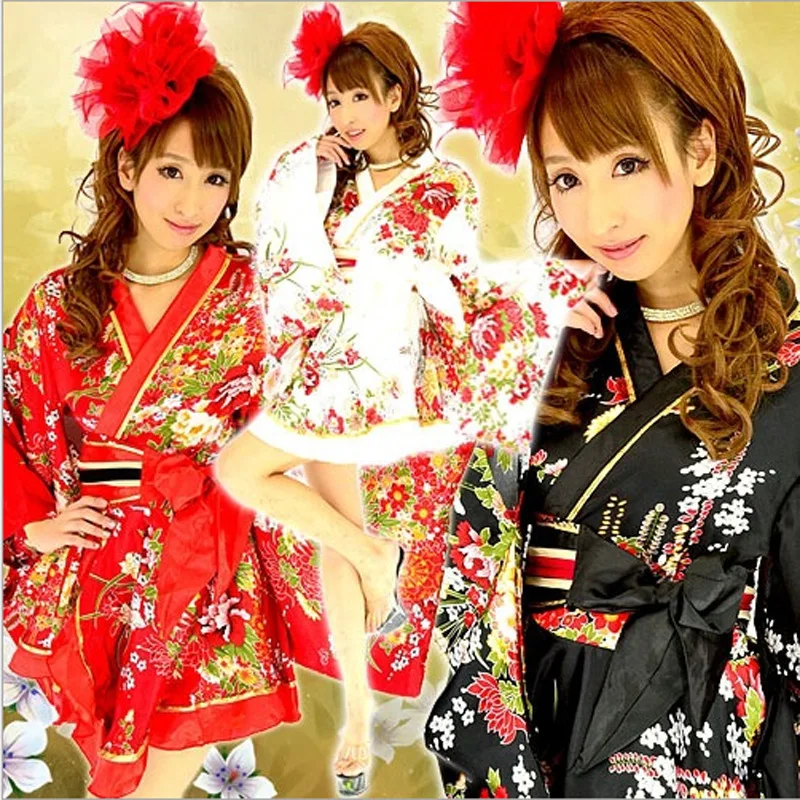 Kimono Japanese Cosplay Costume Floral Plus Size Yukata Traditional Cosplay Party Hallowee Costume Woman Dress Print Vintage