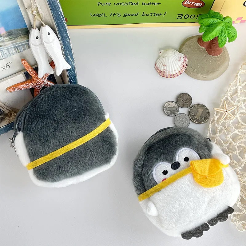 Yellow Satchel Little Penguin Plush Change Bag Coin Lipstick Storage Small Bag Penguin Pendant Three Optional