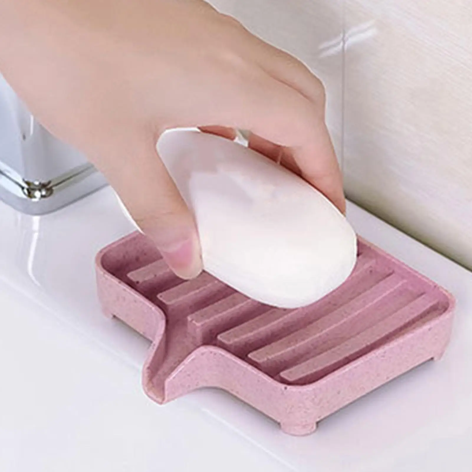 Free Punch Soap Box Draining Holder Non-Slip Kitchen Bathroom Countertop Shelf Creative Soap Box Holder