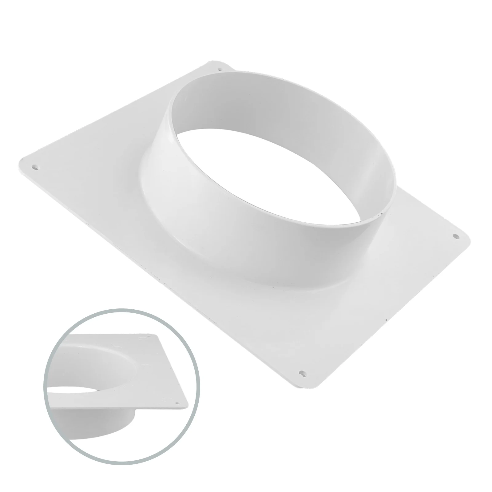 White Flange Connector ABS Square Bottom Straight Flange Air Inlet And Outlet Air Ducting Connection Flange 100/150/200/250mm