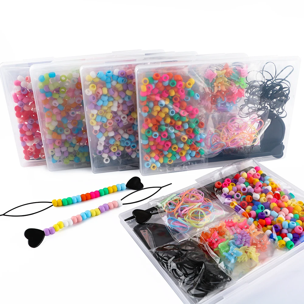 

323 Pcs/Box Silicone hair Beads,Hair clips,Hairbands, Combs, Hair accessories For DIY Trendy Hair Accessories