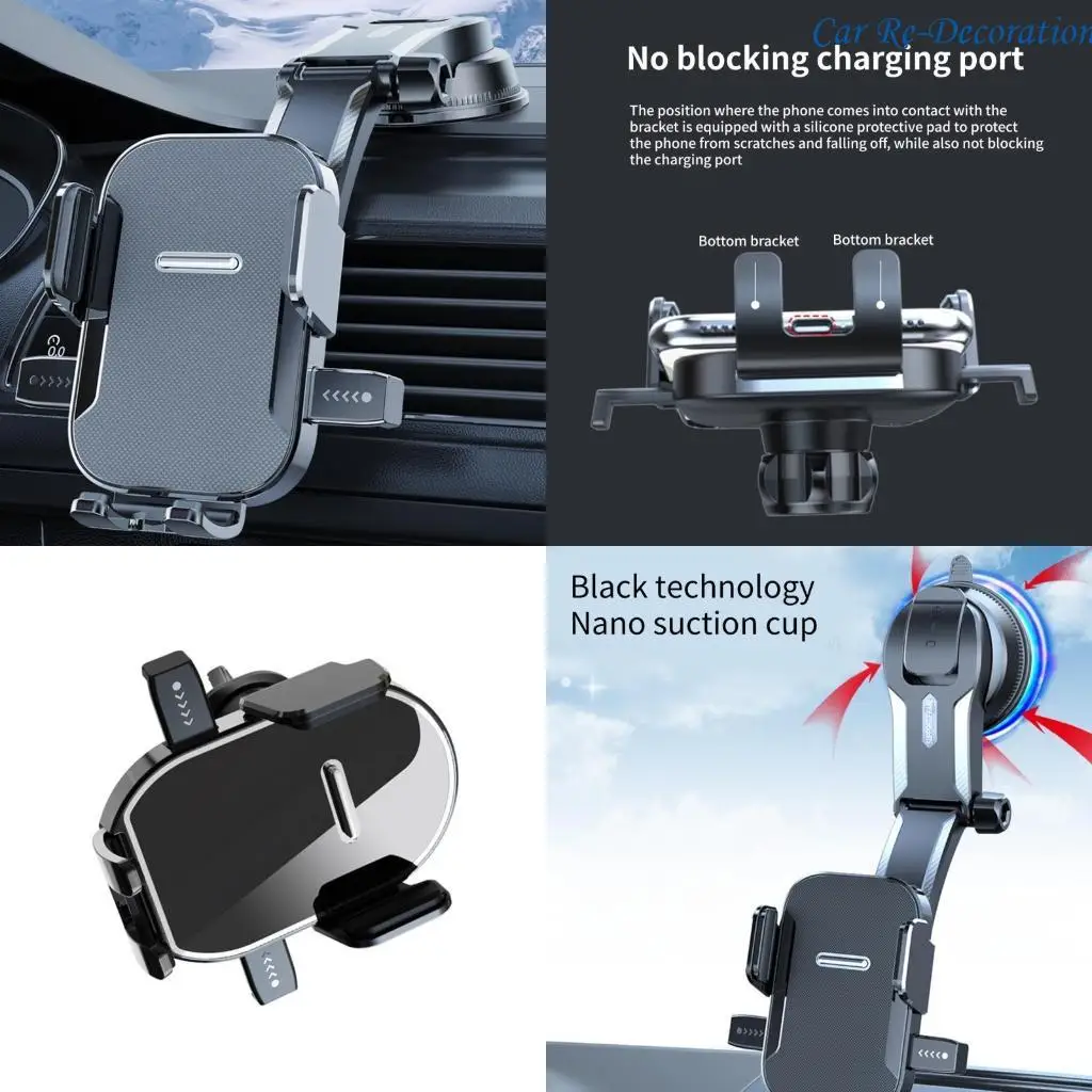 

R58D Car Suction Cup/ Hook Mount Phone Holder Dashboard Air Vent Mount Phone Holder